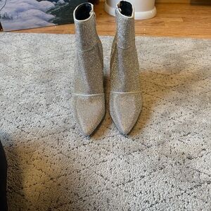 a new day Shimmering Silver Ankle Booties